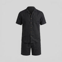 Clayton Linen Camp Collar Shirt and Shorts Set