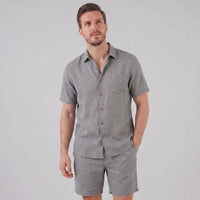 Clayton Linen Camp Collar Shirt and Shorts Set