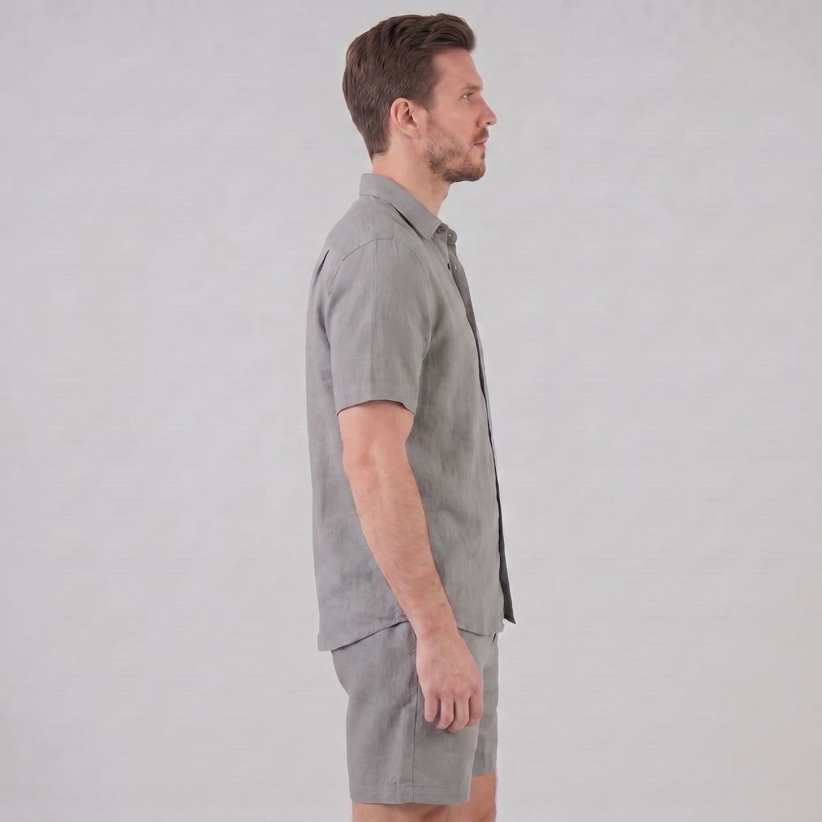 Clayton Linen Camp Collar Shirt and Shorts Set_7