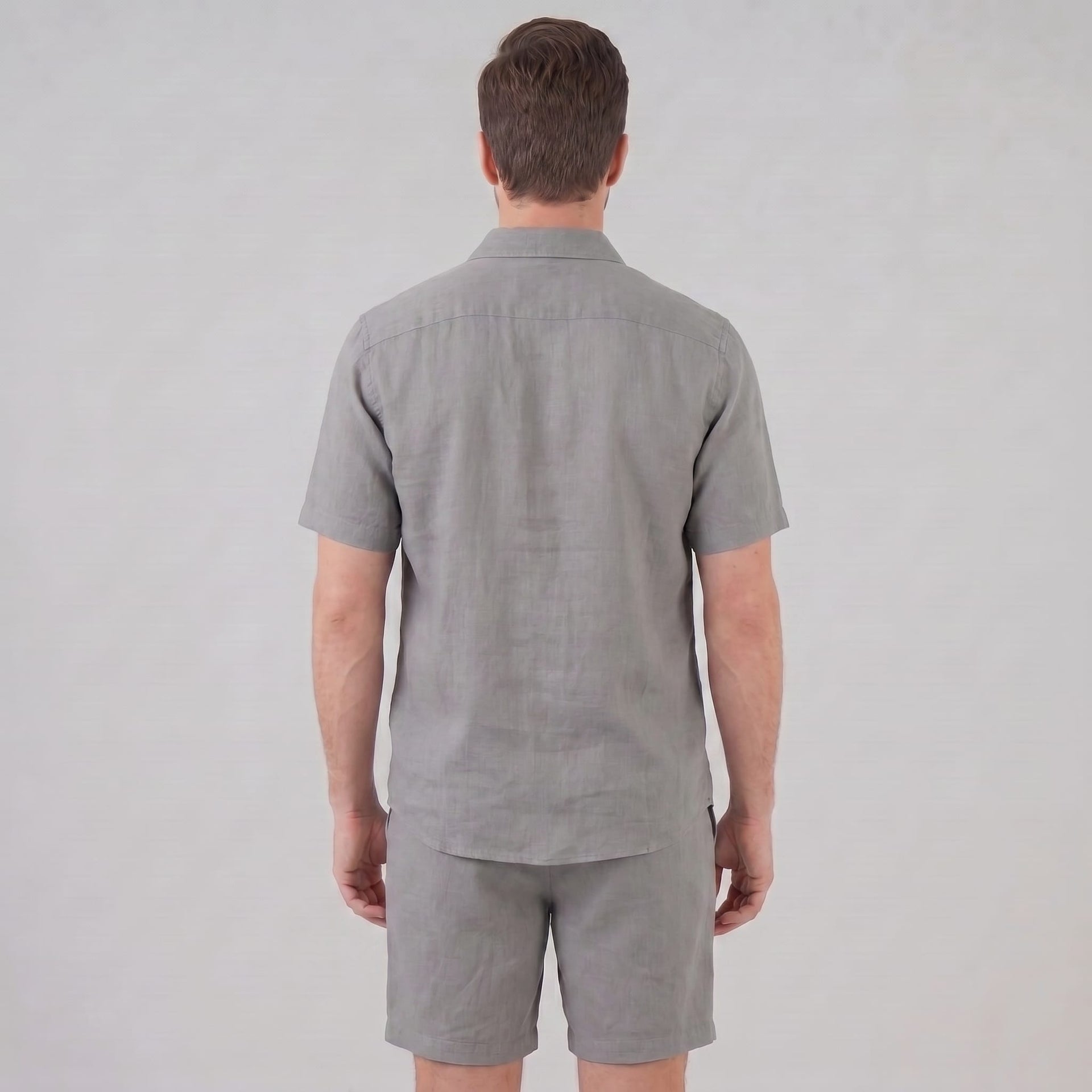 Clayton Linen Camp Collar Shirt and Shorts Set