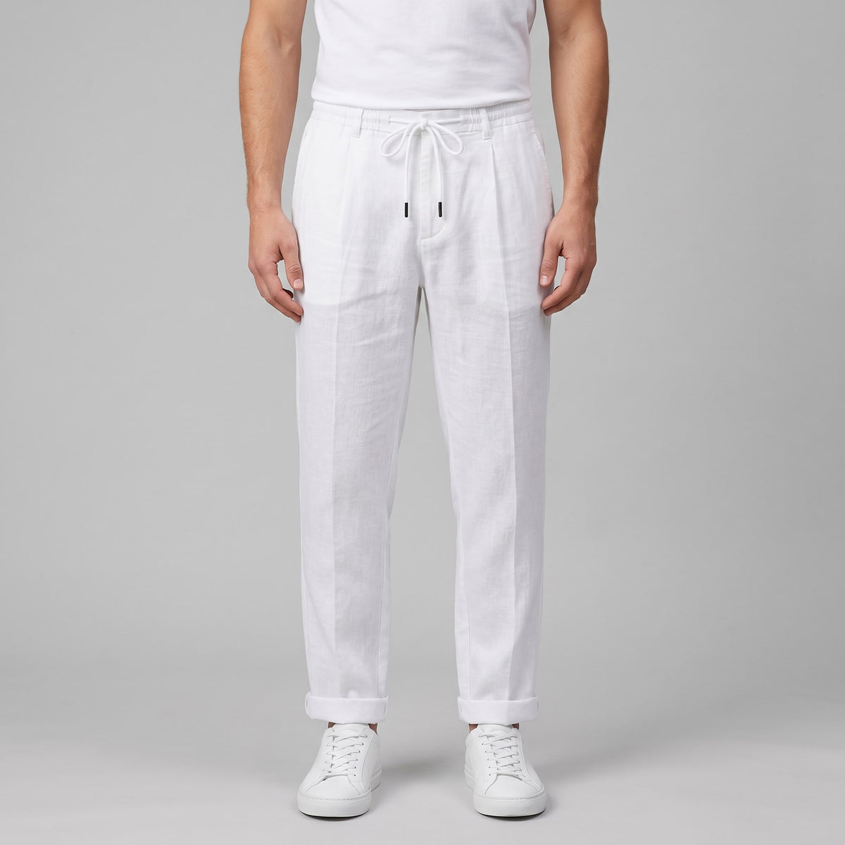 Sinclair Pleated Linen Blend Pants_1