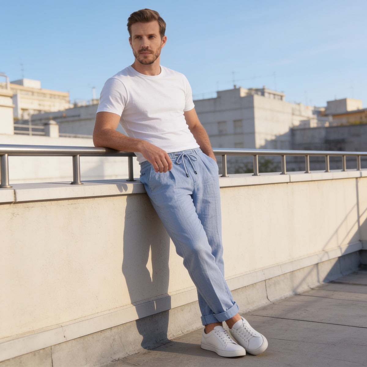 Sinclair Pleated Linen Blend Pants_42