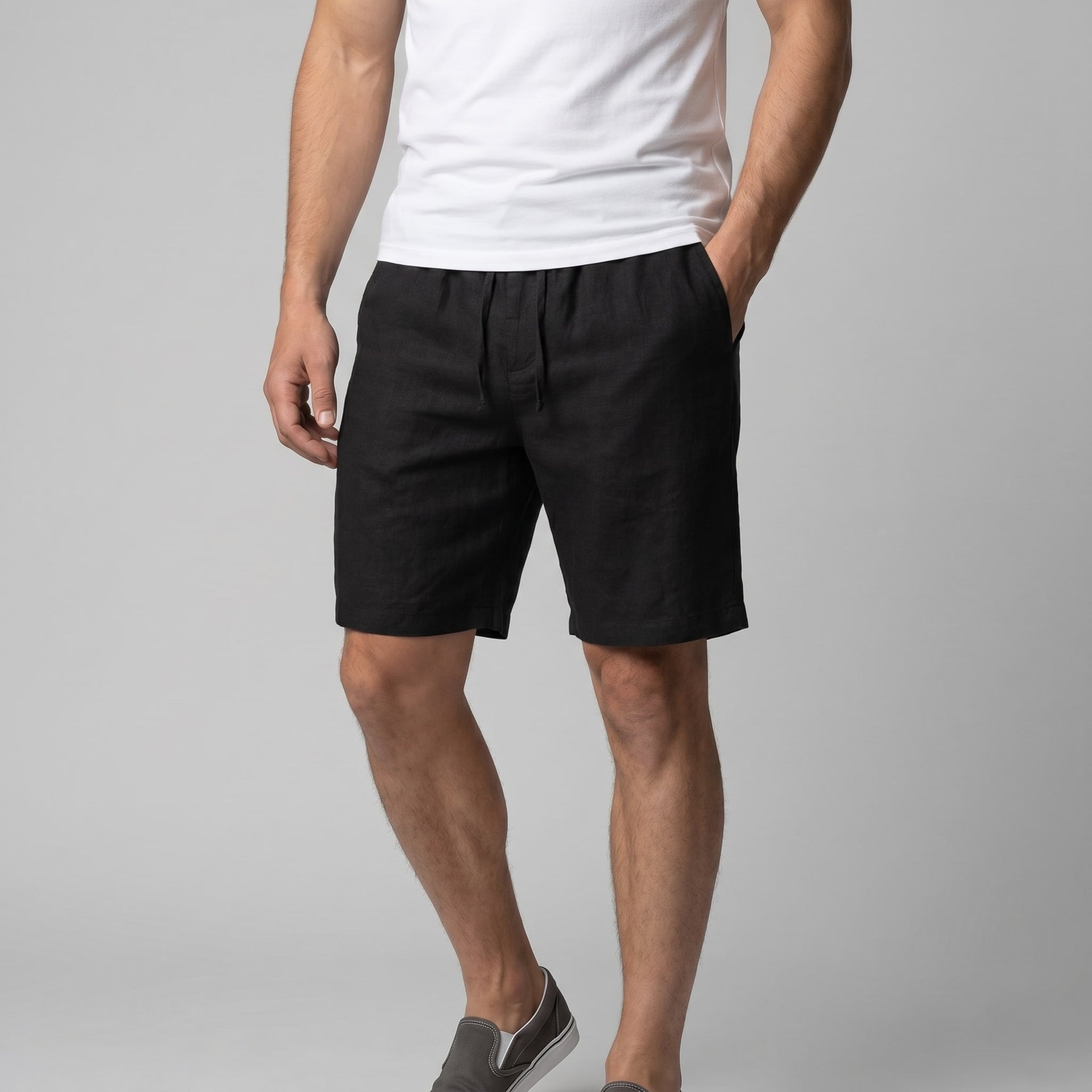 Everard Linen Blend Drawstring Shorts