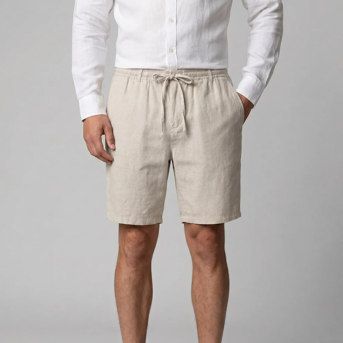 Everard Linen Blend Drawstring Shorts_16