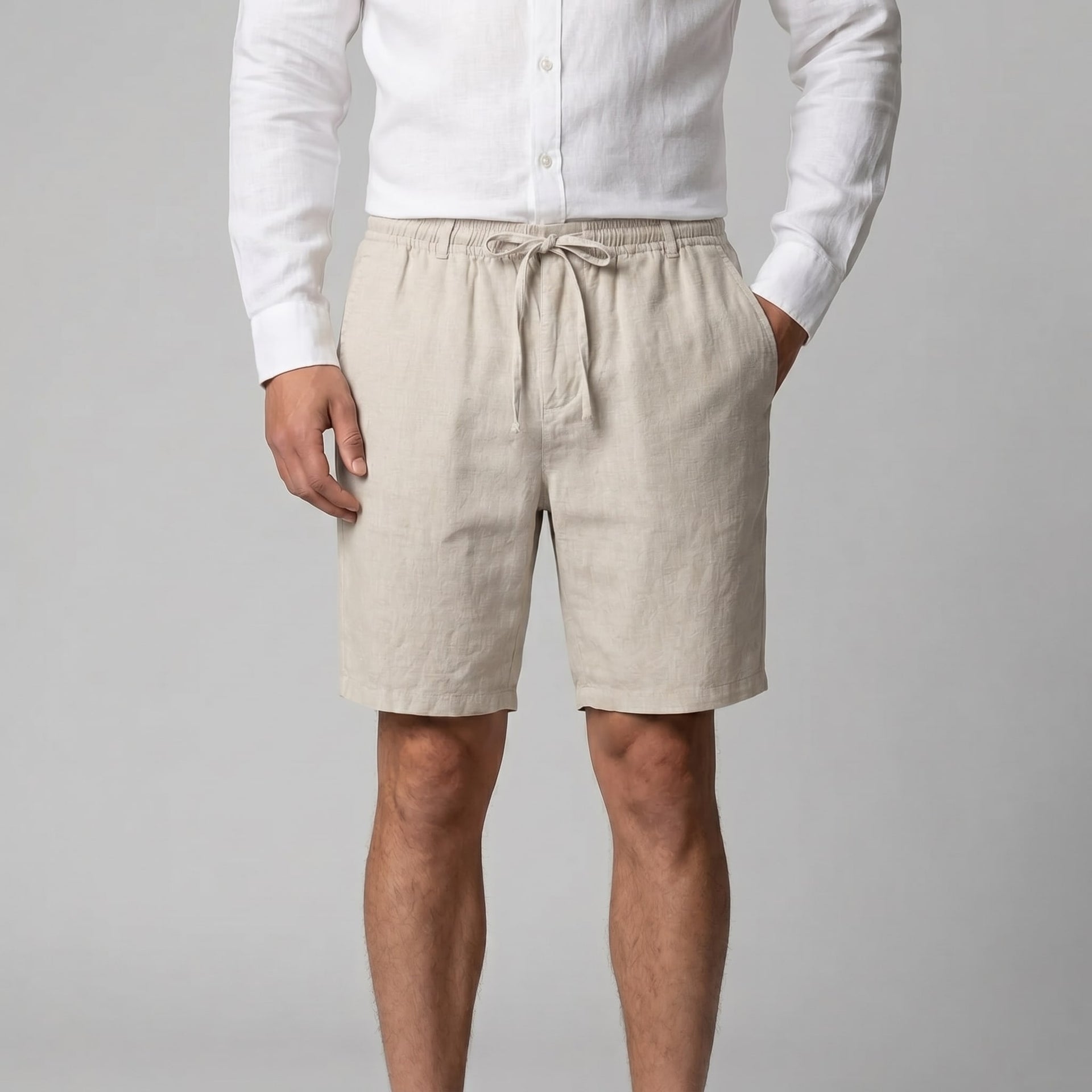 Everard Linen Blend Drawstring Shorts