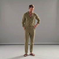 Colby Relaxed Fit Linen Shirt and Pants Set