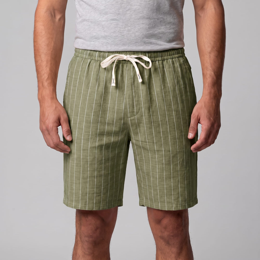 Fairbanks Linen Blend Pinstripe Shorts