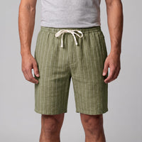 Fairbanks Linen Blend Pinstripe Shorts