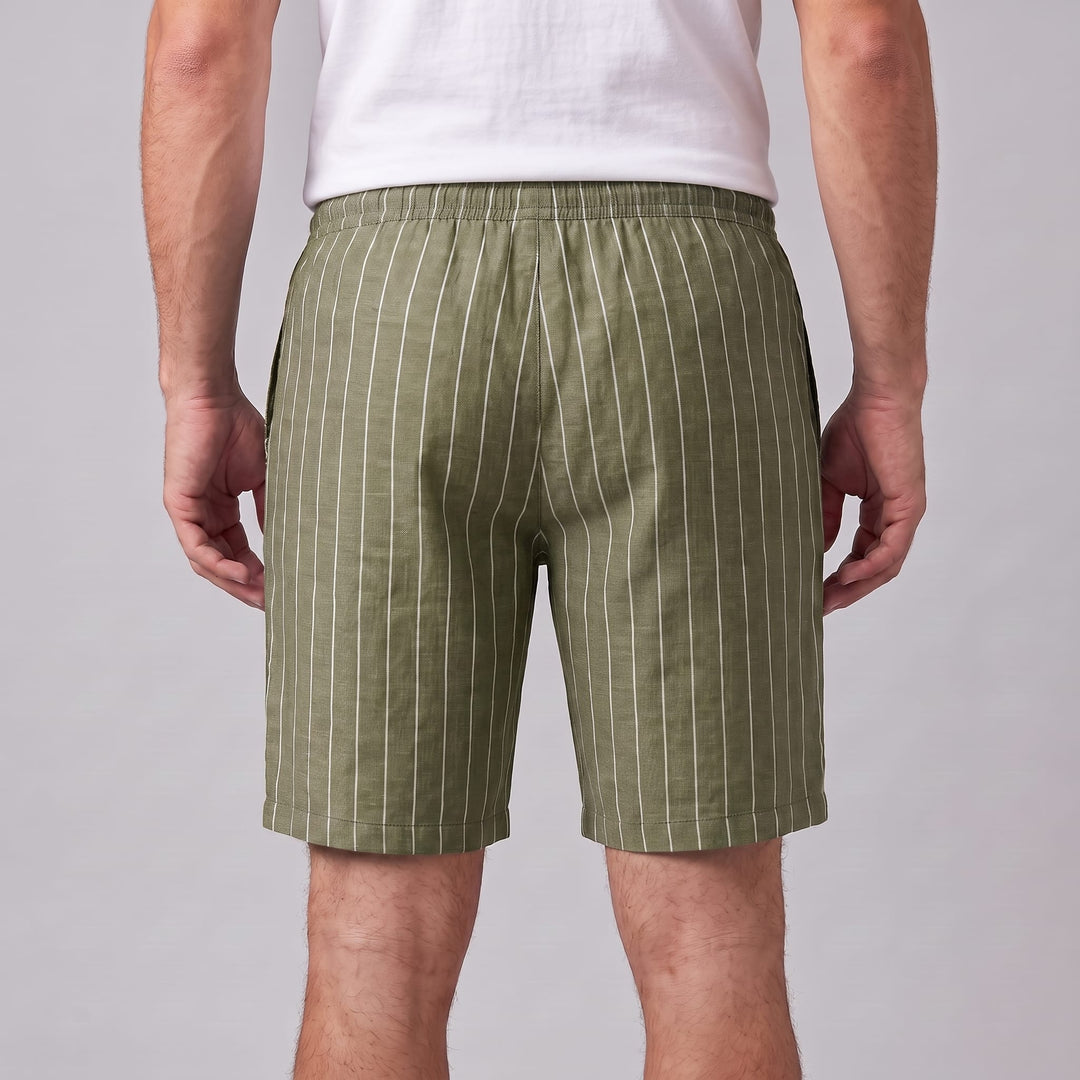 Fairbanks Linen Blend Pinstripe Shorts