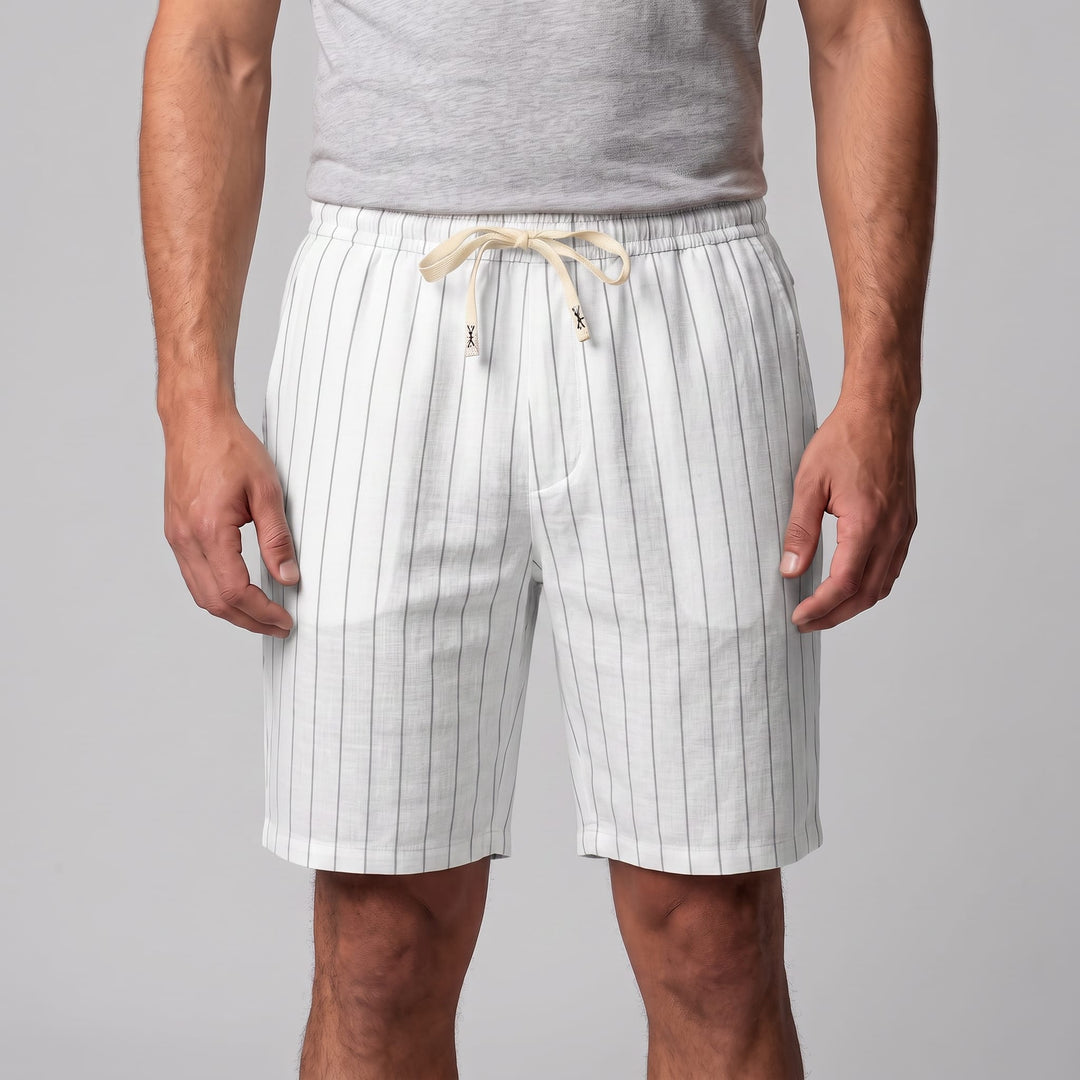 Fairbanks Linen Blend Pinstripe Shorts