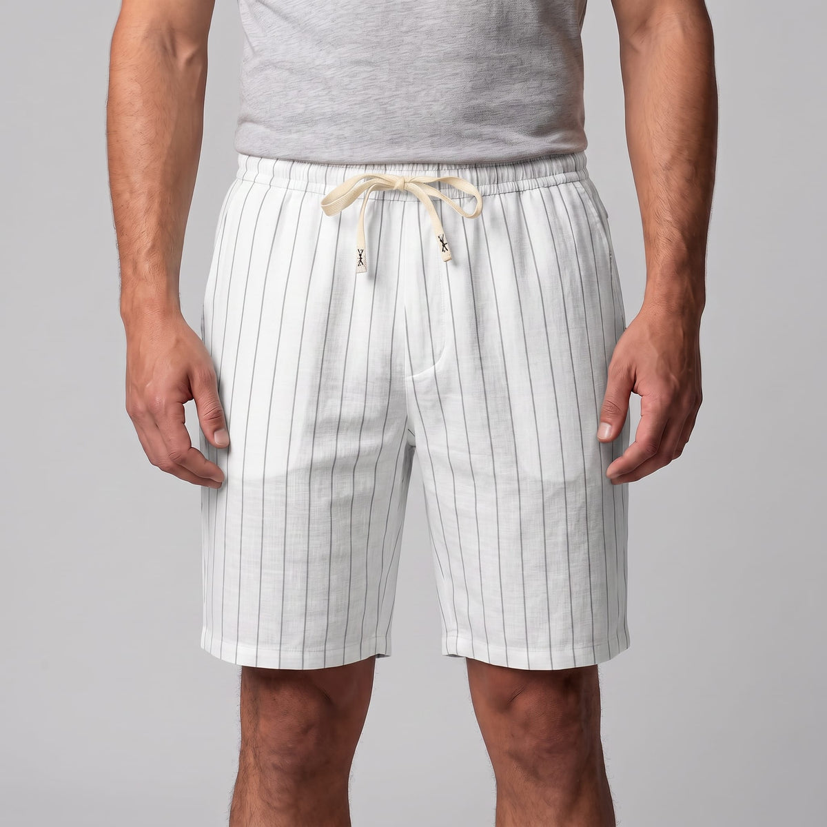 Fairbanks Linen Blend Pinstripe Shorts