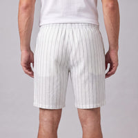 Fairbanks Linen Blend Pinstripe Shorts
