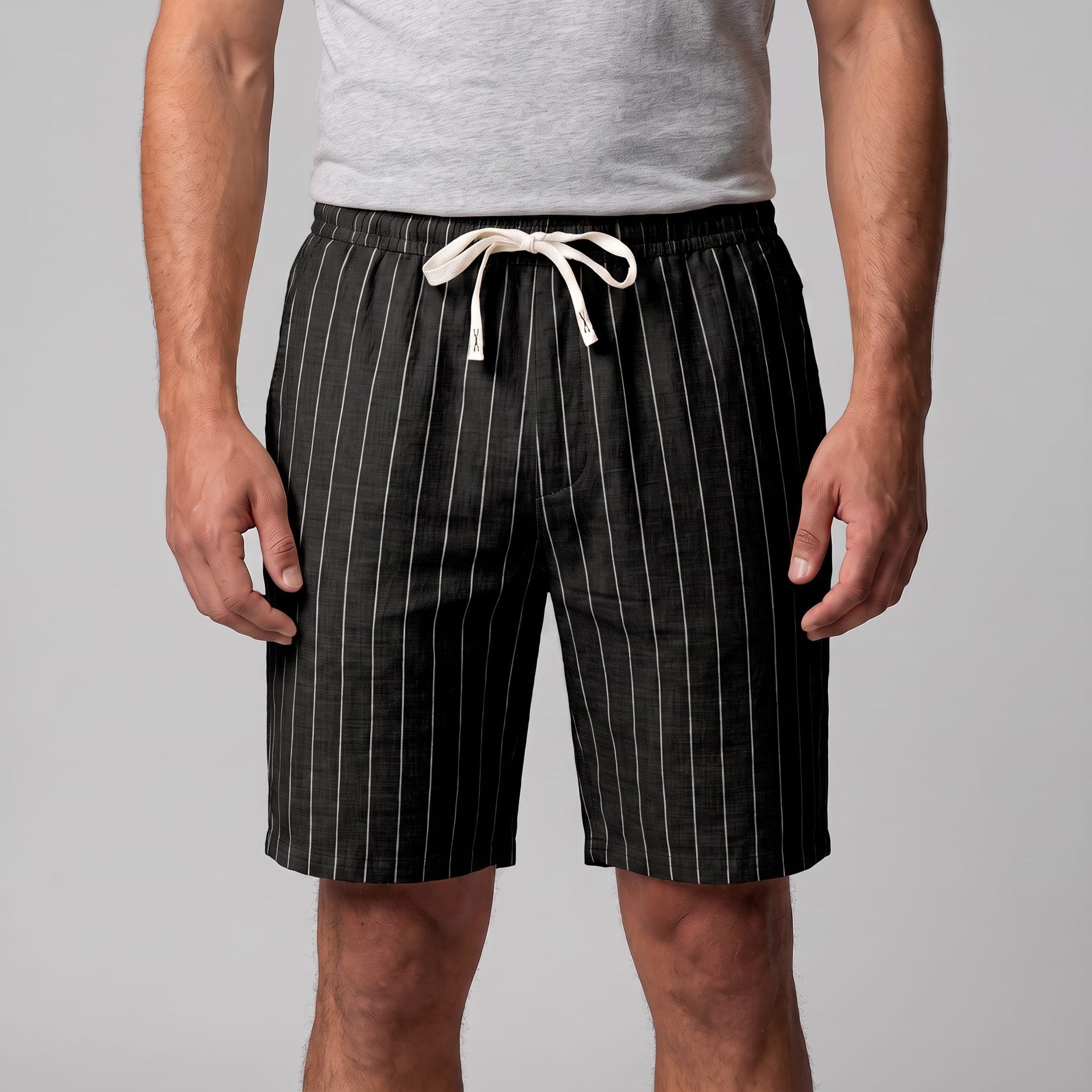 Fairbanks Linen Blend Pinstripe Shorts