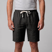 Fairbanks Linen Blend Pinstripe Shorts