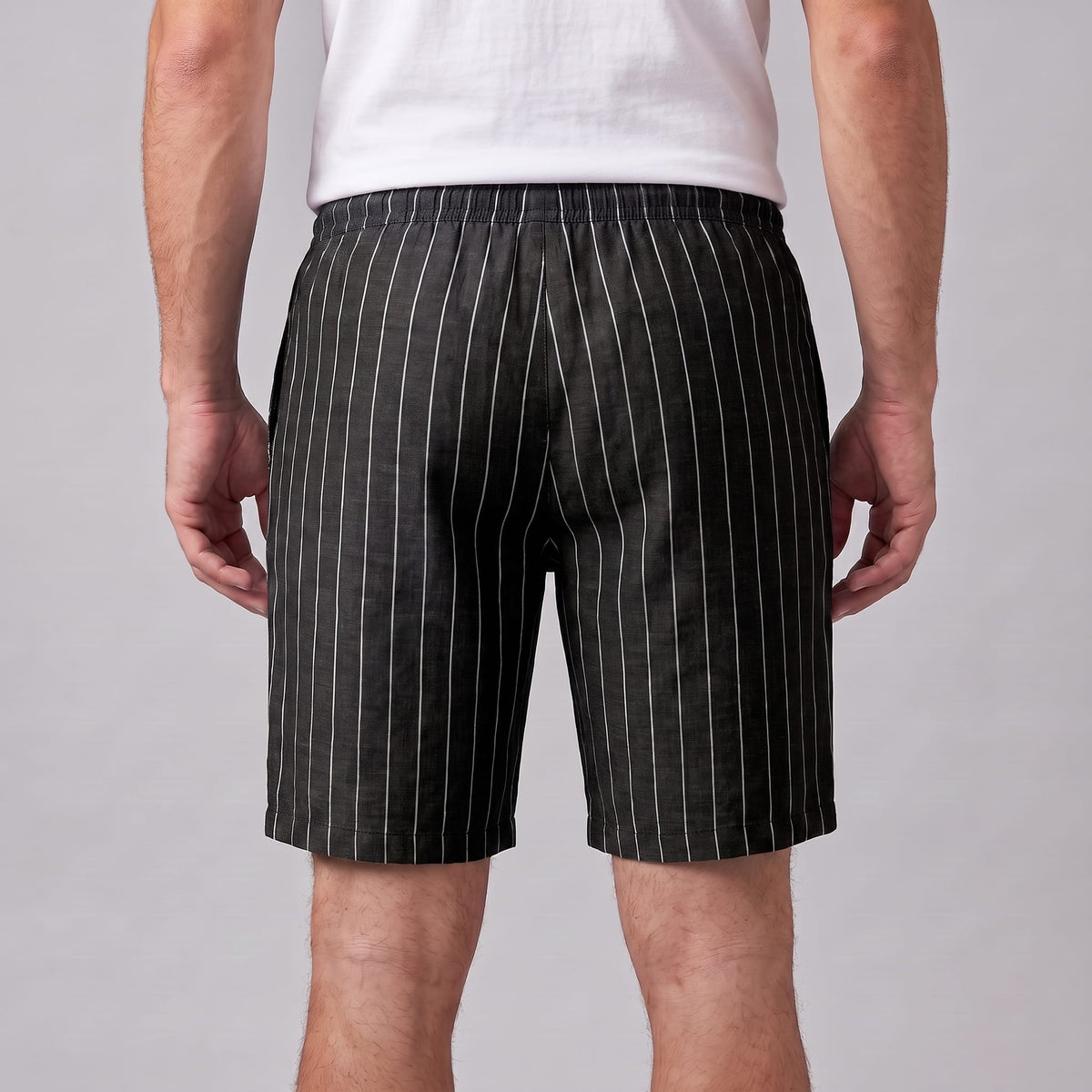 Fairbanks Linen Blend Pinstripe Shorts