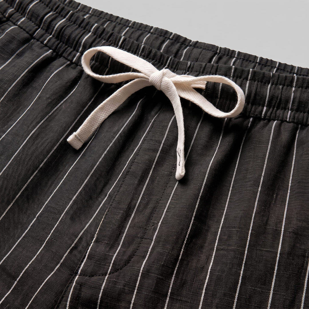 Fairbanks Linen Blend Pinstripe Shorts