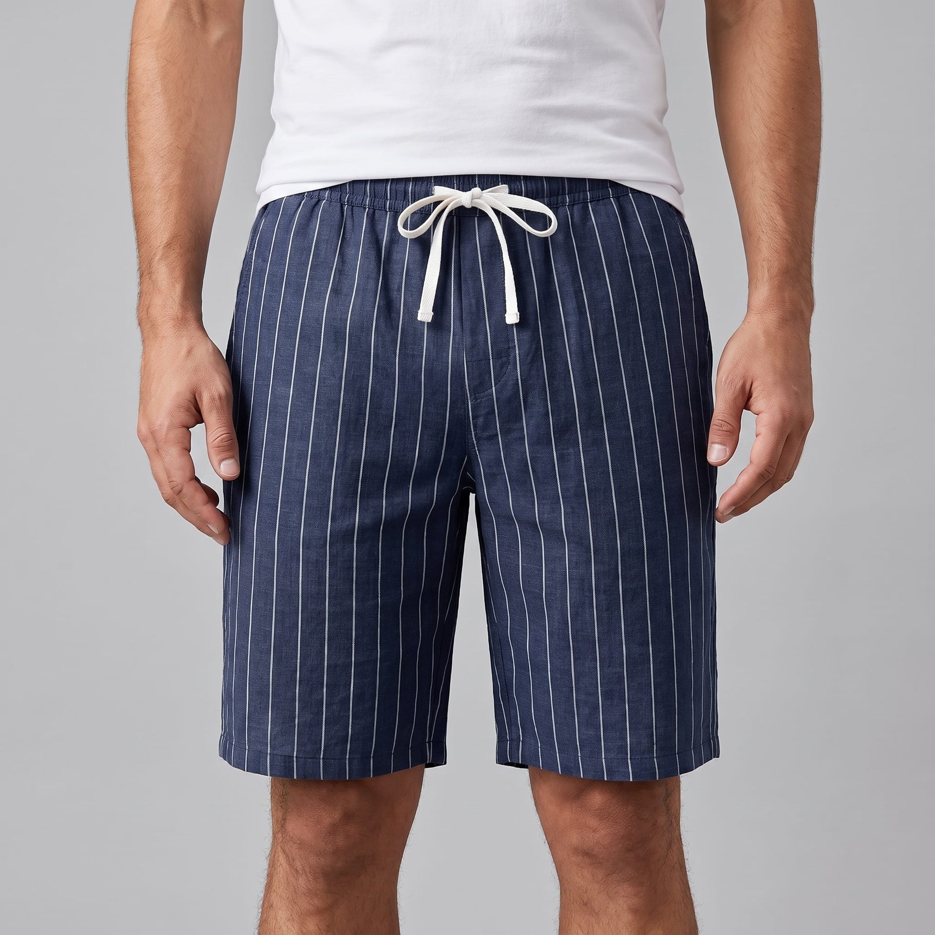 Fairbanks Linen Blend Pinstripe Shorts