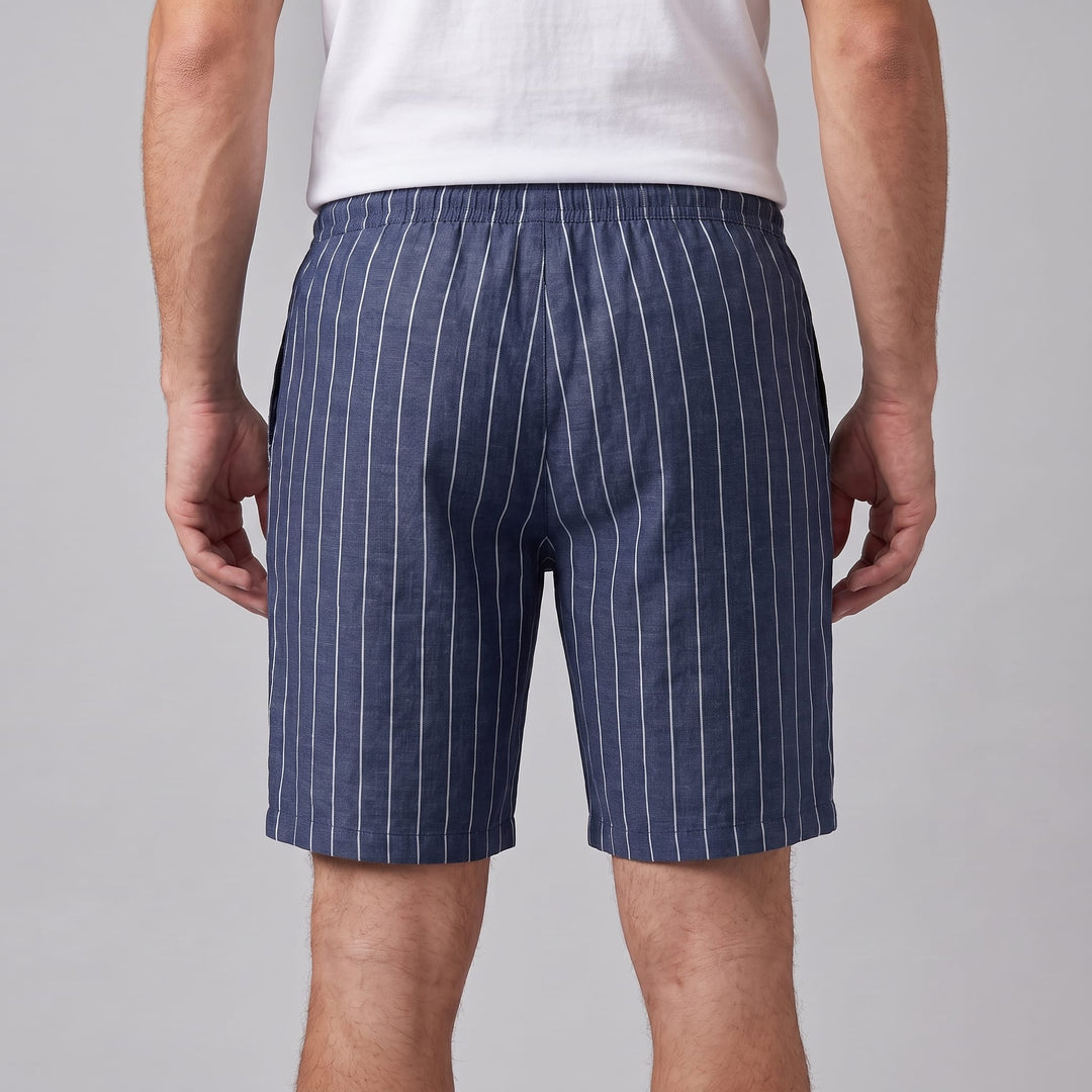 Fairbanks Linen Blend Pinstripe Shorts
