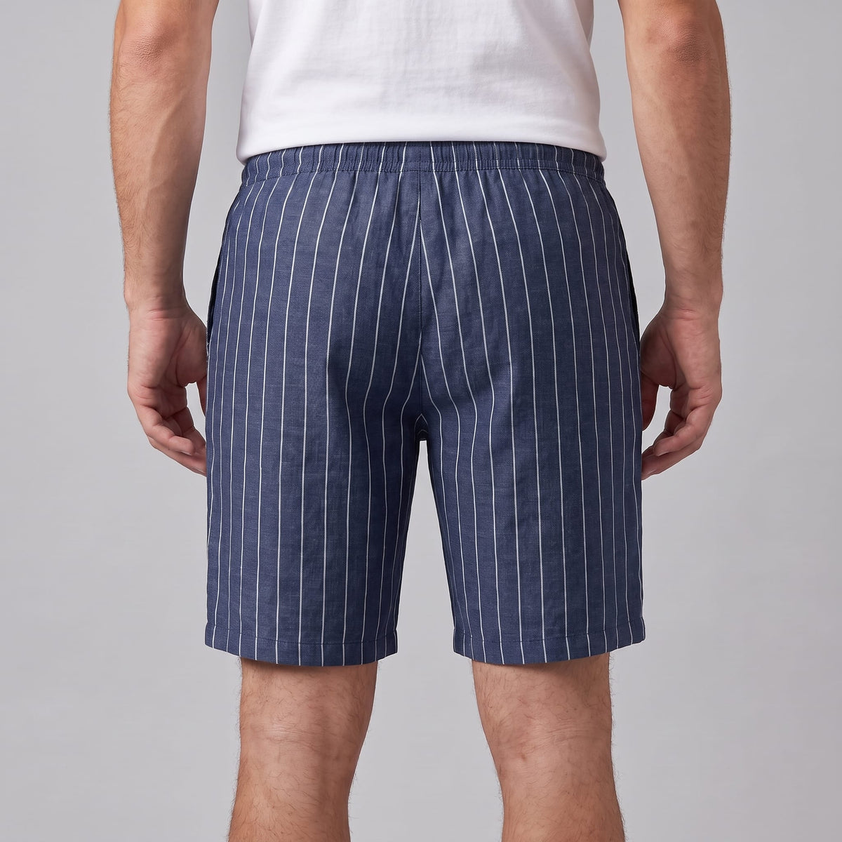 Fairbanks Linen Blend Pinstripe Shorts