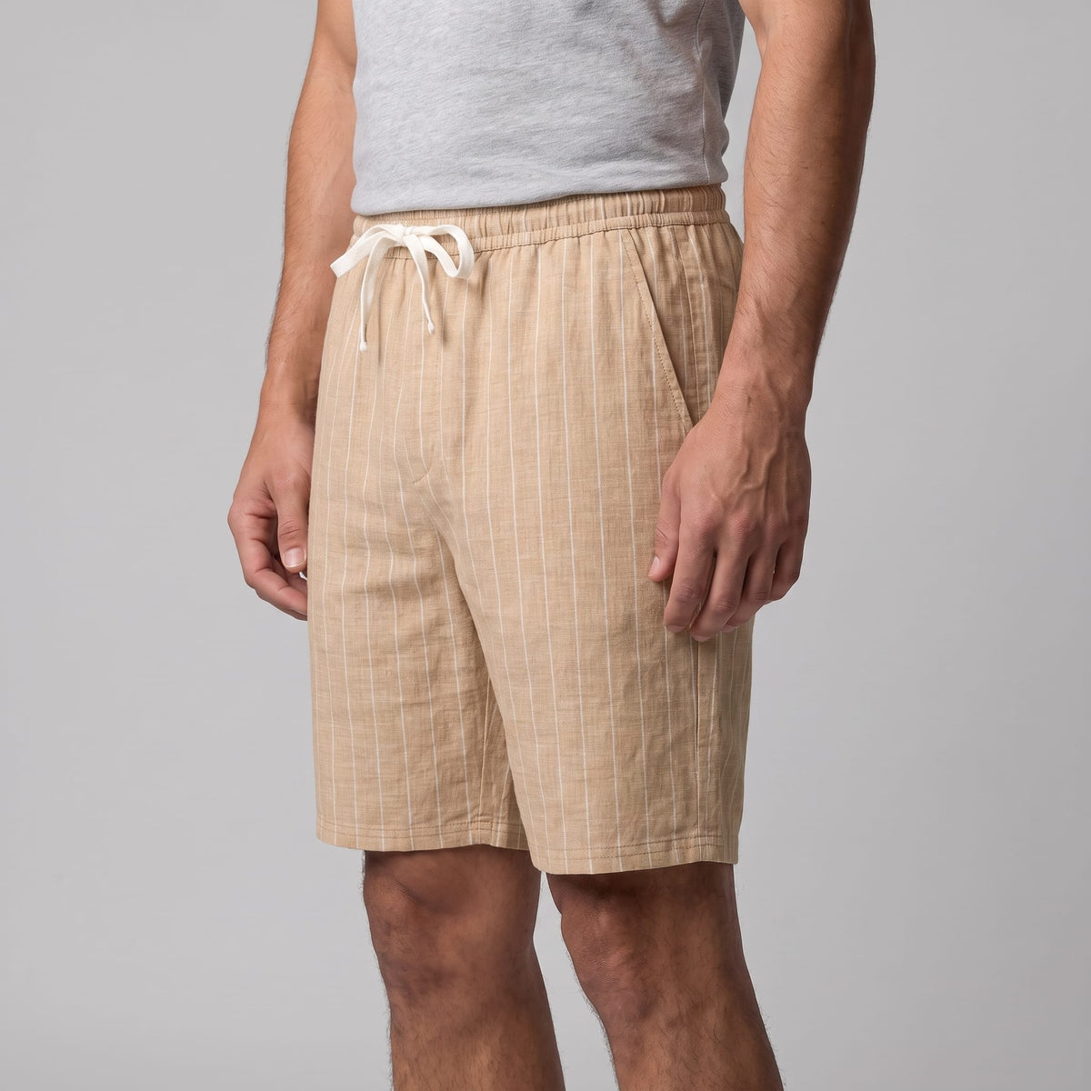 Fairbanks Linen Blend Pinstripe Shorts