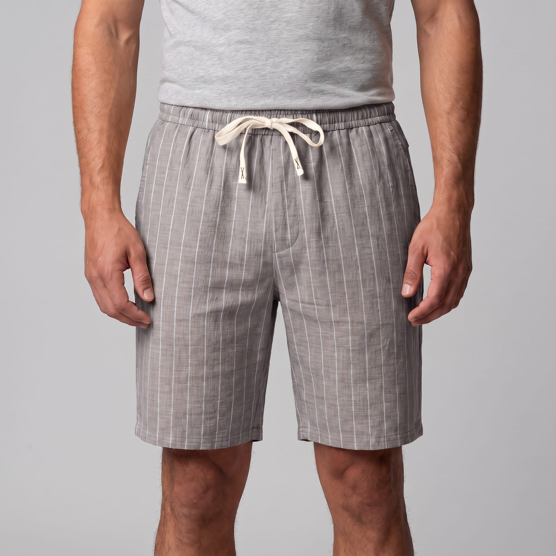 Fairbanks Linen Blend Pinstripe Shorts