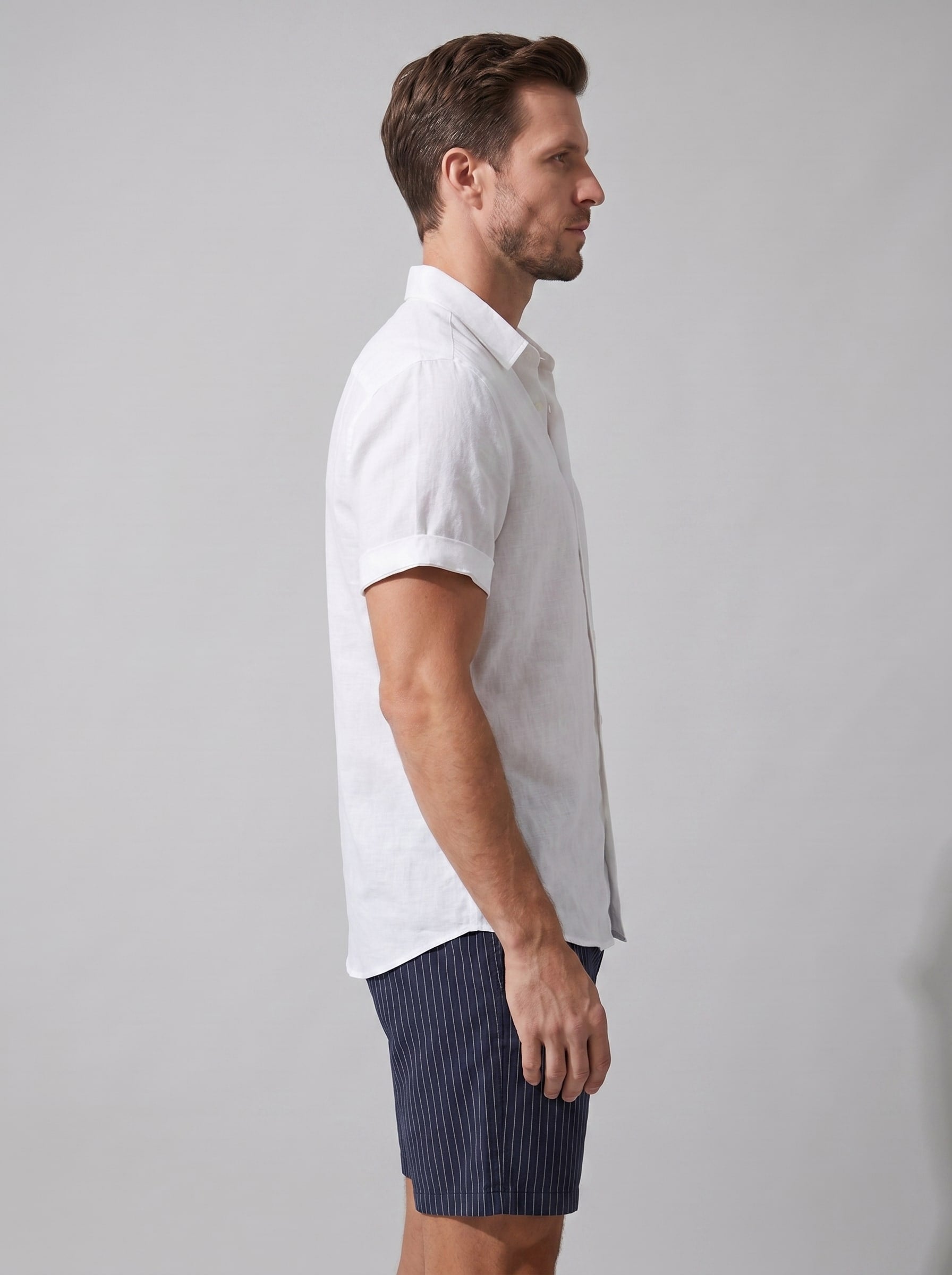 Colin Linen Shirt and Drawstring Shorts Set