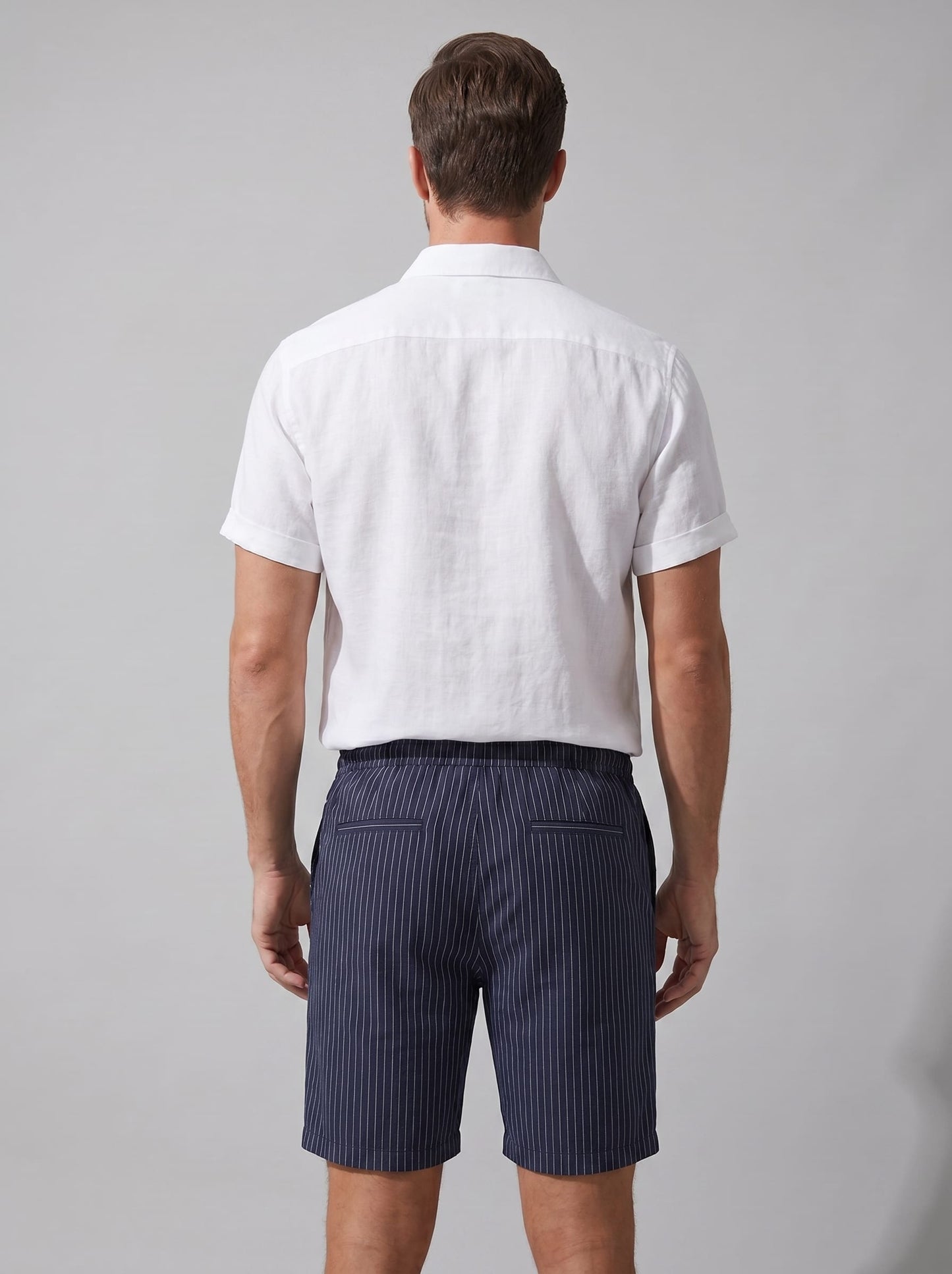 Colin Linen Shirt and Drawstring Shorts Set_3