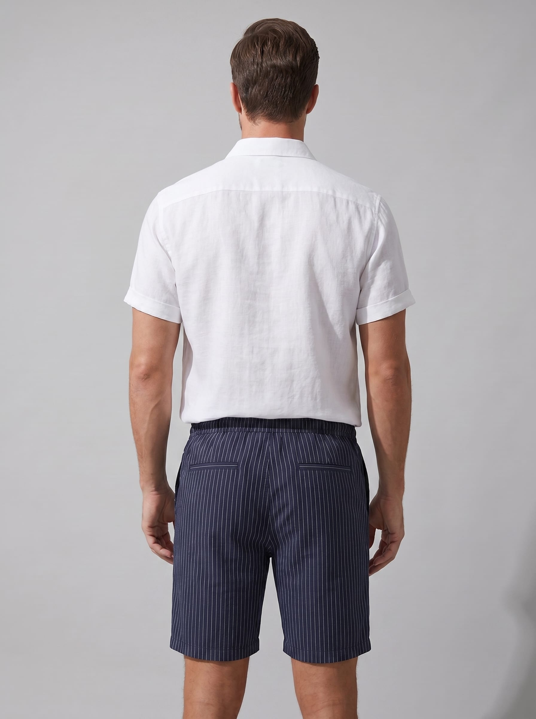 Colin Linen Shirt and Drawstring Shorts Set