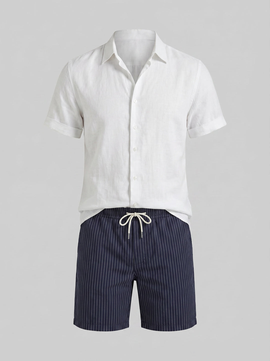 Colin Linen Shirt and Drawstring Shorts Set