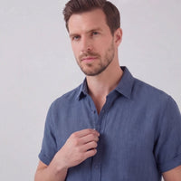 Keaton Linen Blend Short Sleeve Shirt