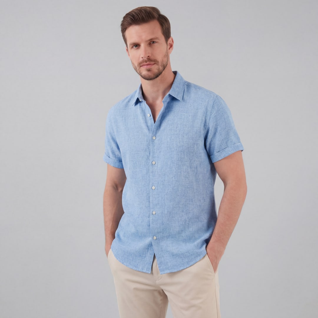 Keaton Linen Blend Short Sleeve Shirt_12