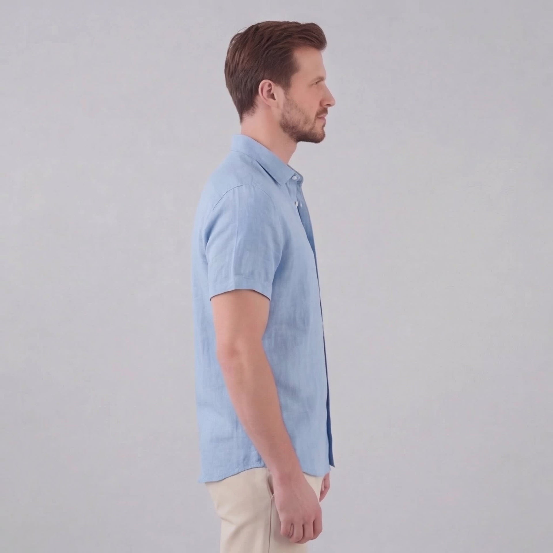 Keaton Linen Blend Short Sleeve Shirt