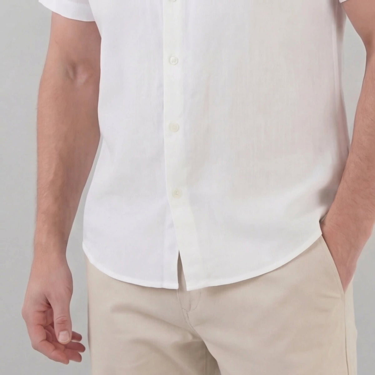Keaton Linen Blend Short Sleeve Shirt
