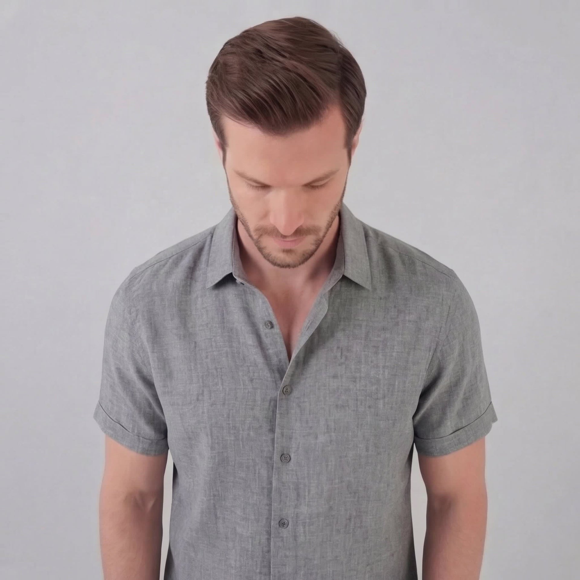 Keaton Linen Blend Short Sleeve Shirt