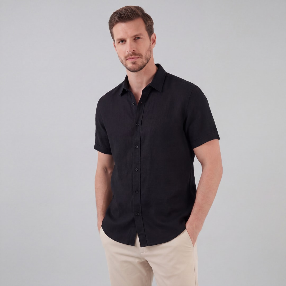 Keaton Linen Blend Short Sleeve Shirt_24