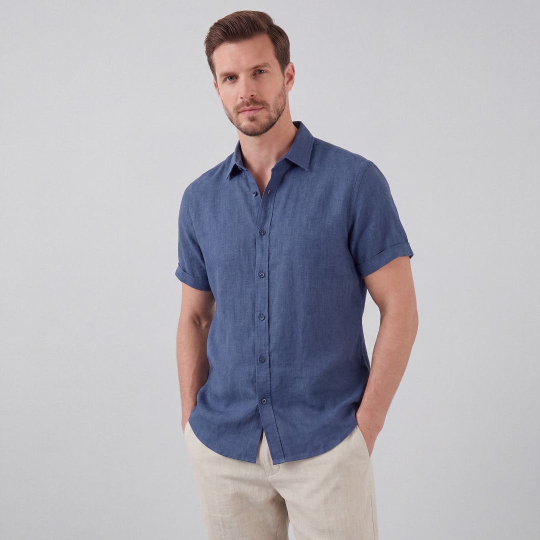 Keaton Linen Blend Short Sleeve Shirt_9