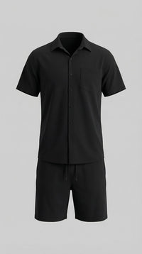 Colson Ribbed Texture Shirt and Shorts Set