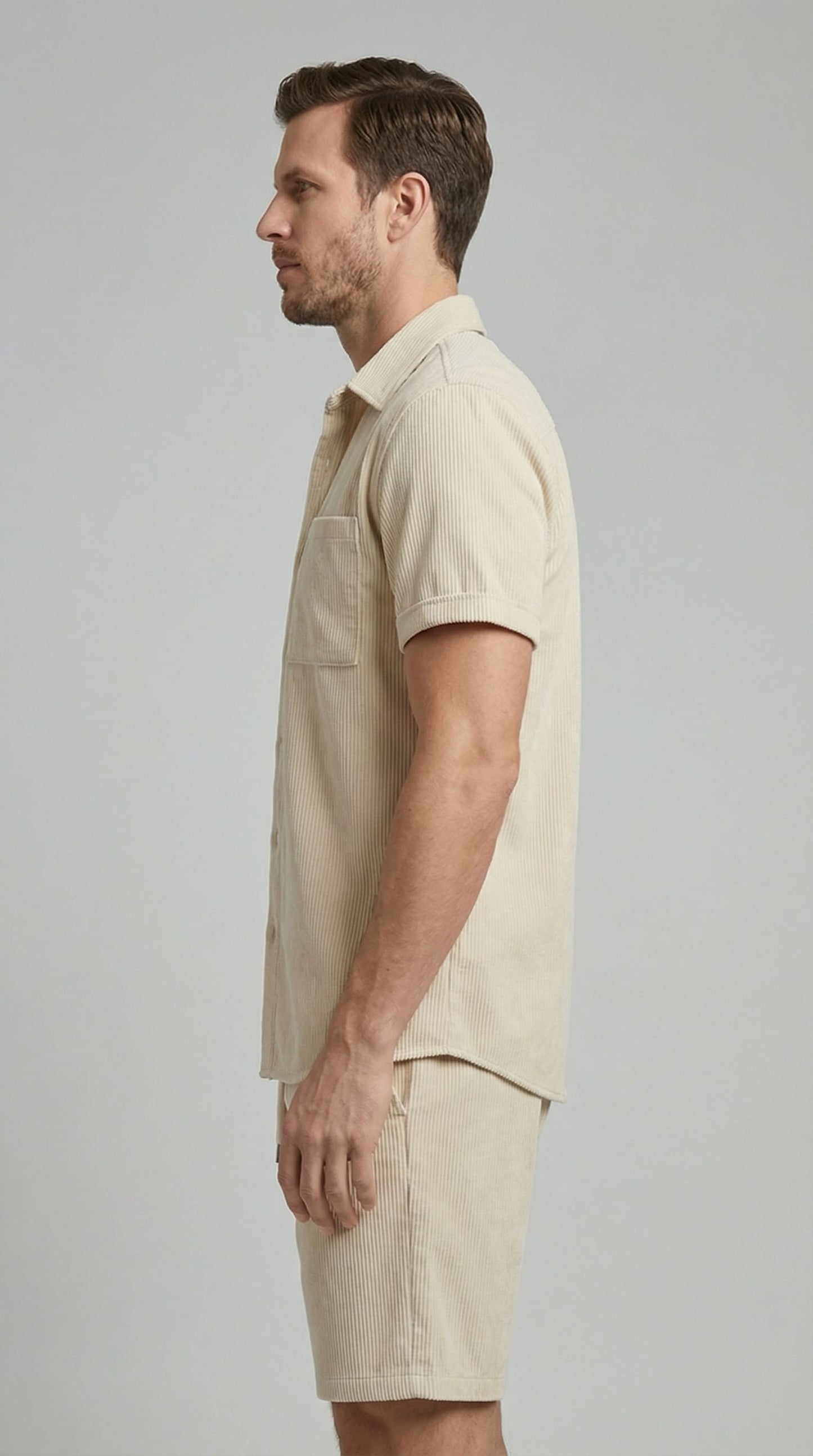 Colson Ribbed Texture Shirt and Shorts Set_3