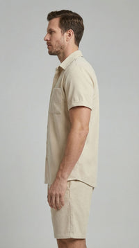 Colson Ribbed Texture Shirt and Shorts Set