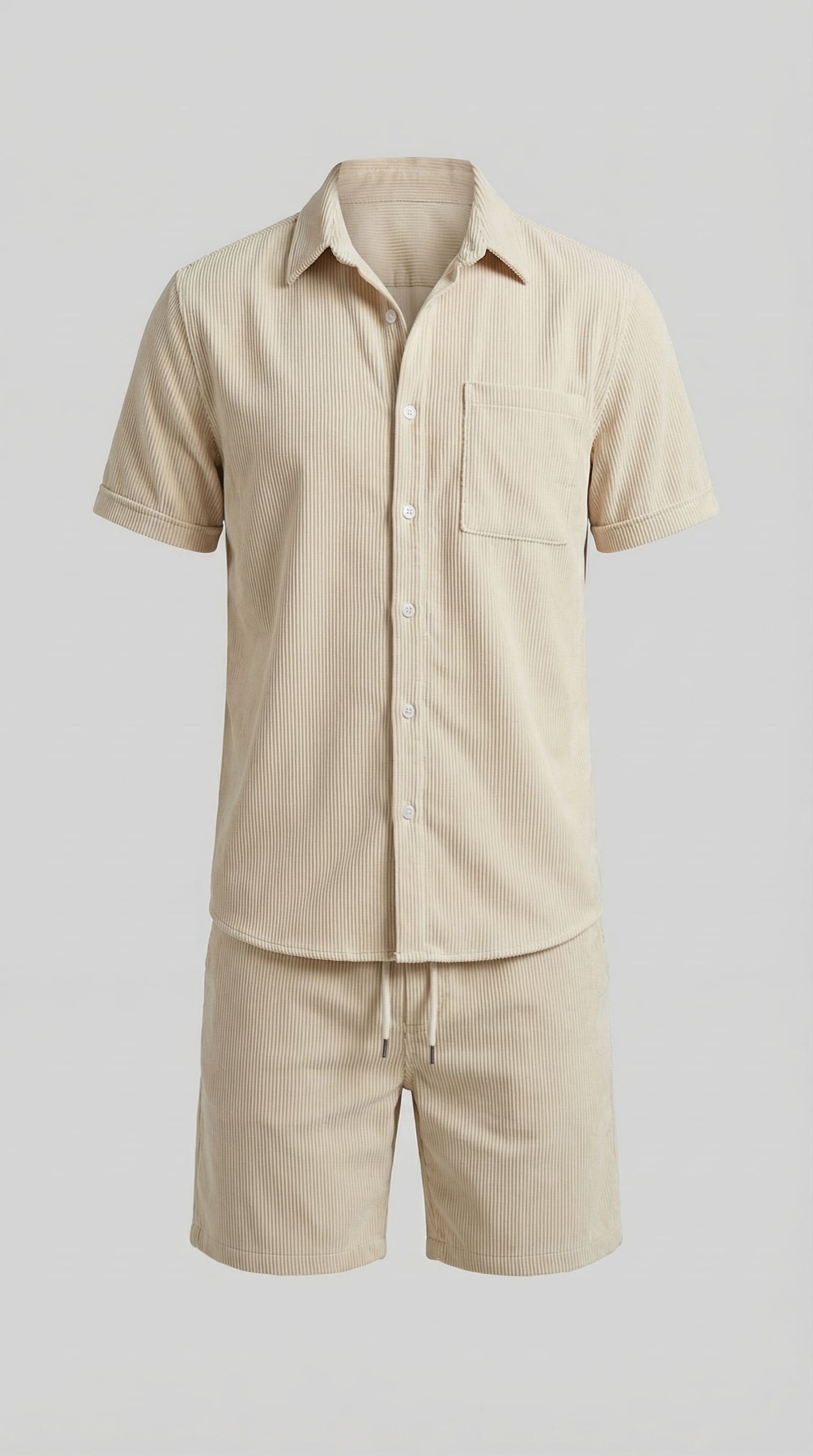 Colson Ribbed Texture Shirt and Shorts Set_5