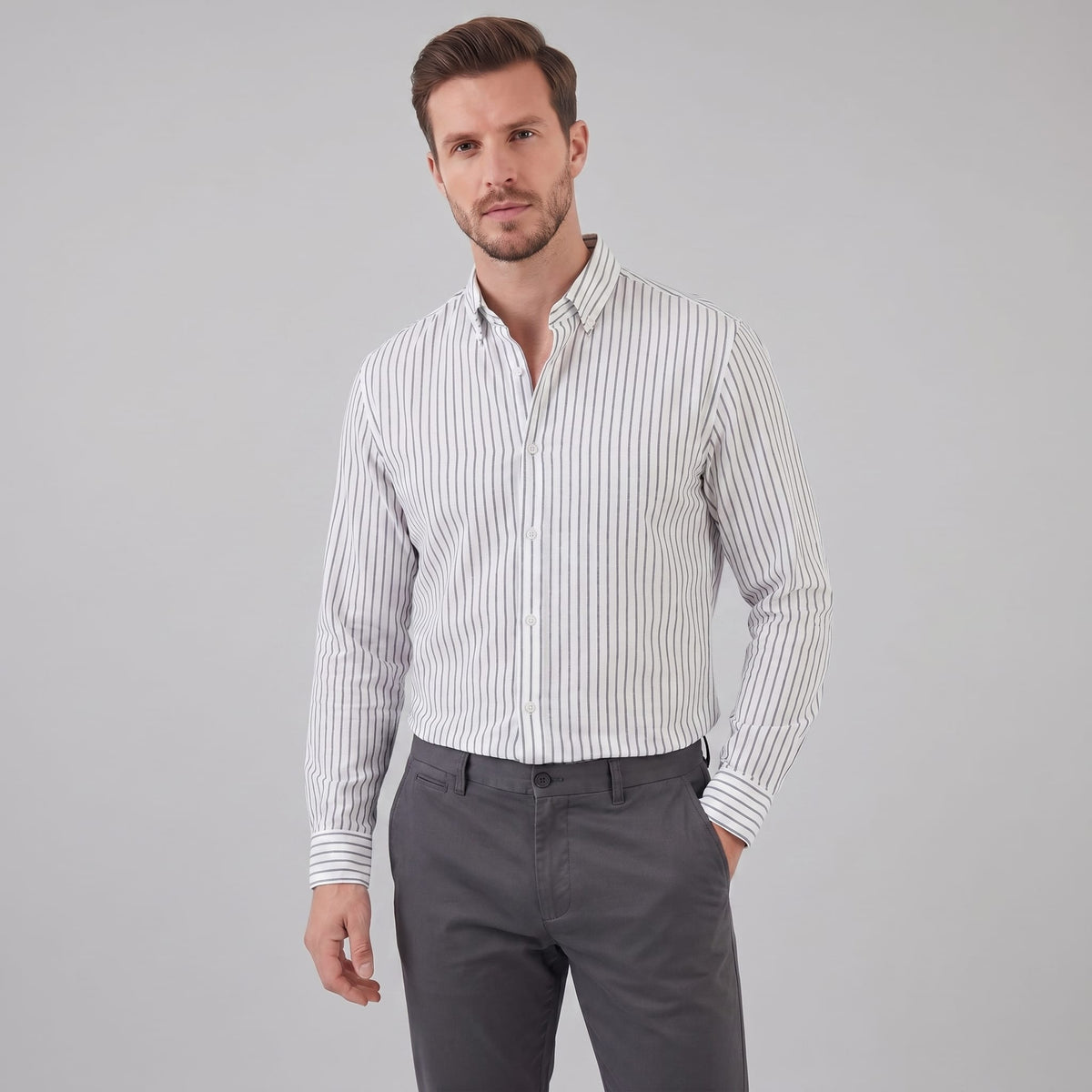 Kellan Striped Linen Dress Shirt