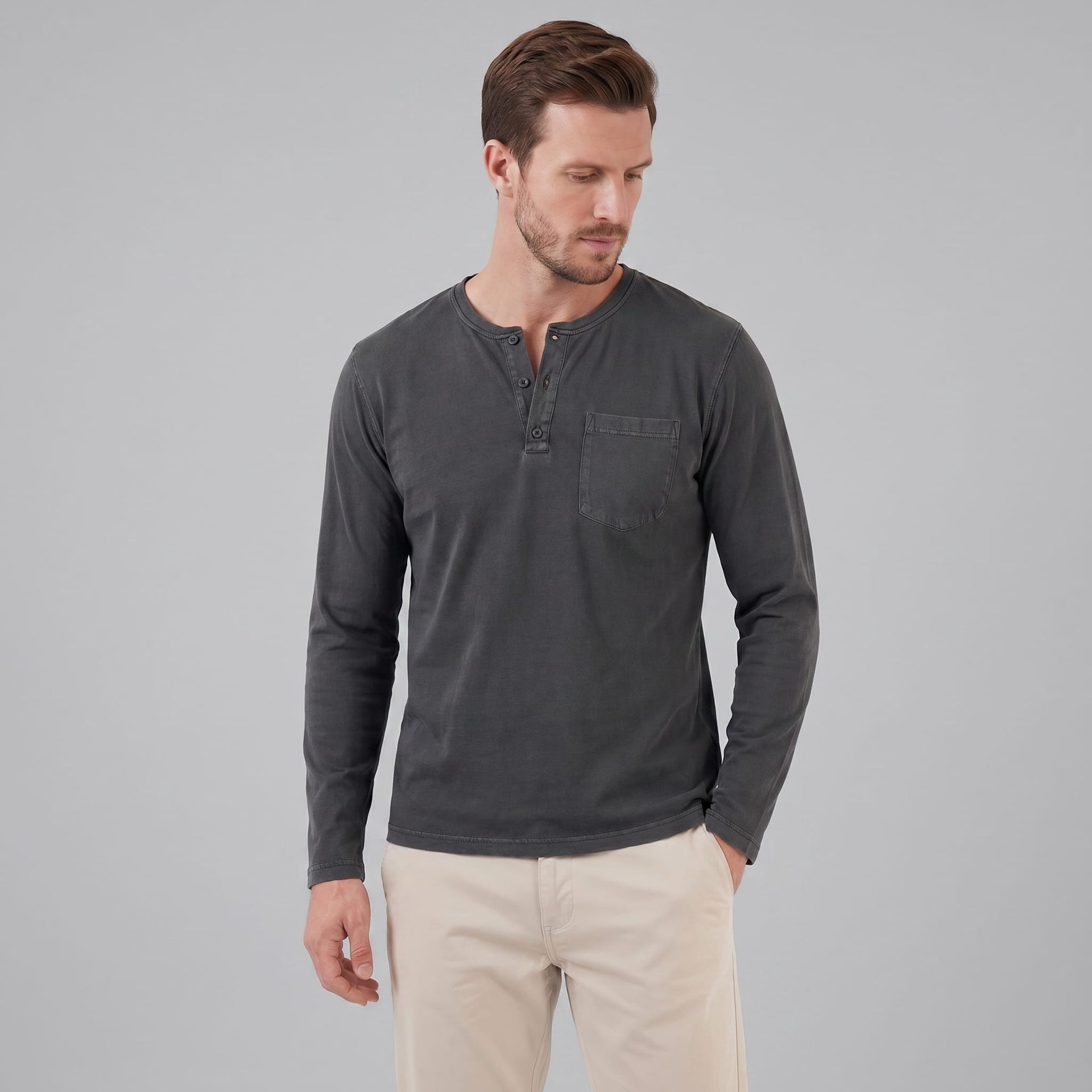 Beckett Long Sleeve Pocket Henley