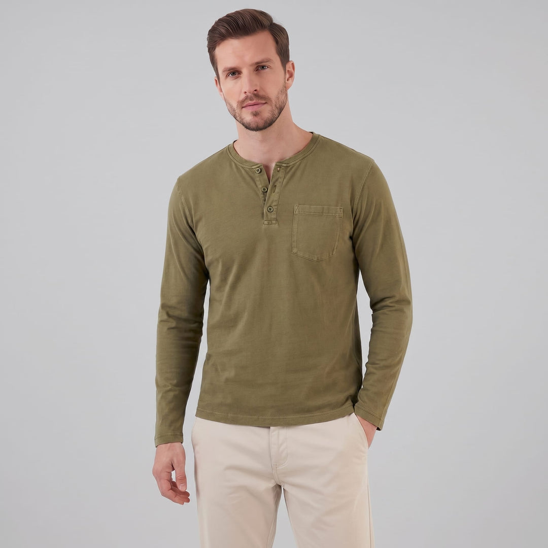 Beckett Long Sleeve Pocket Henley