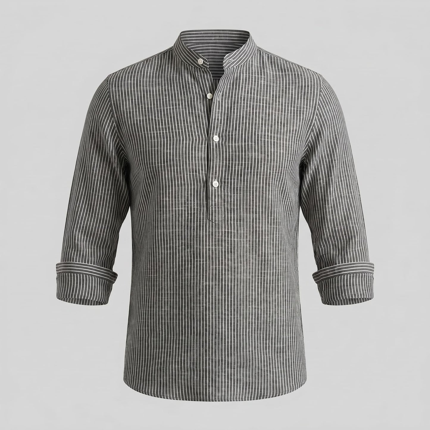 Kyler Long Sleeve Striped Henley Shirt_8