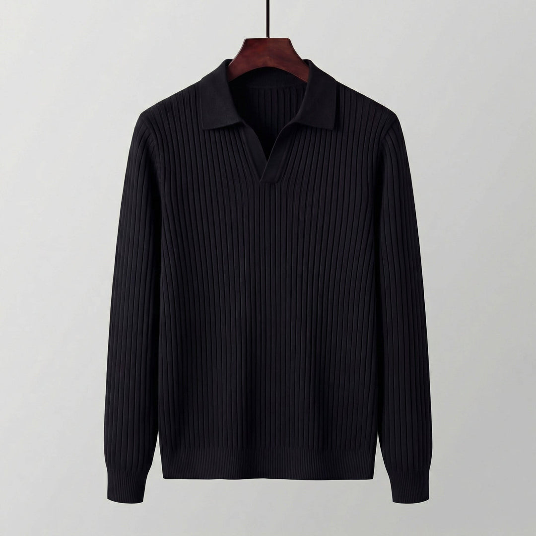 Garrett Ribbed Knit Polo Shirt
