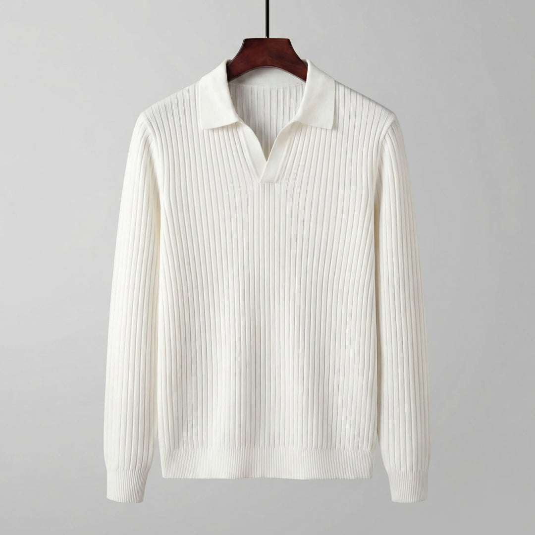 Garrett Ribbed Knit Polo Shirt