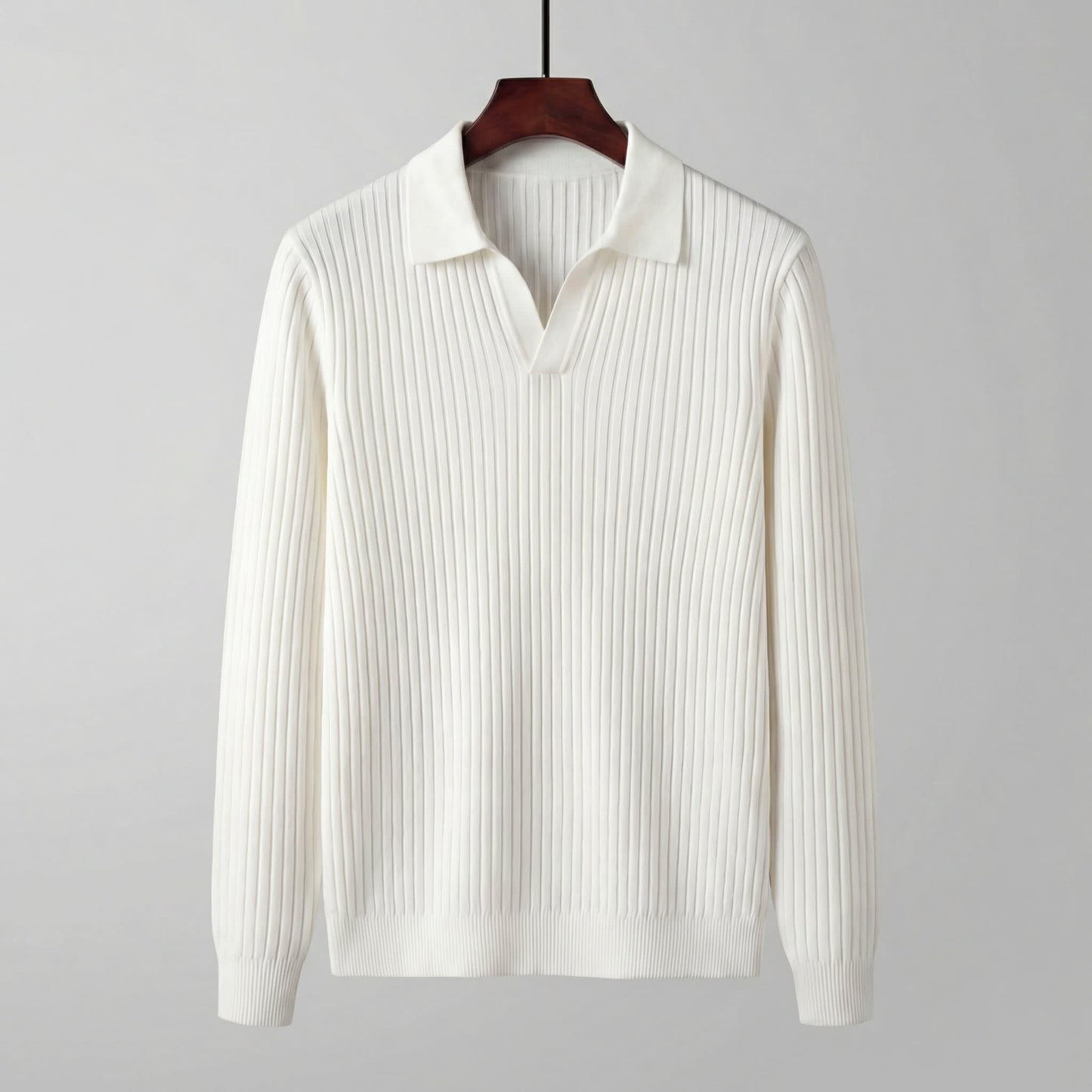 Garrett Ribbed Knit Polo Shirt_2