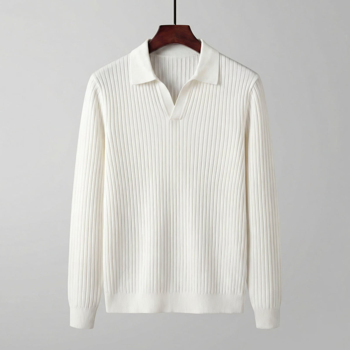 Garrett Ribbed Knit Polo Shirt