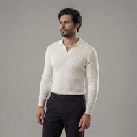 Garrett Ribbed Knit Polo Shirt