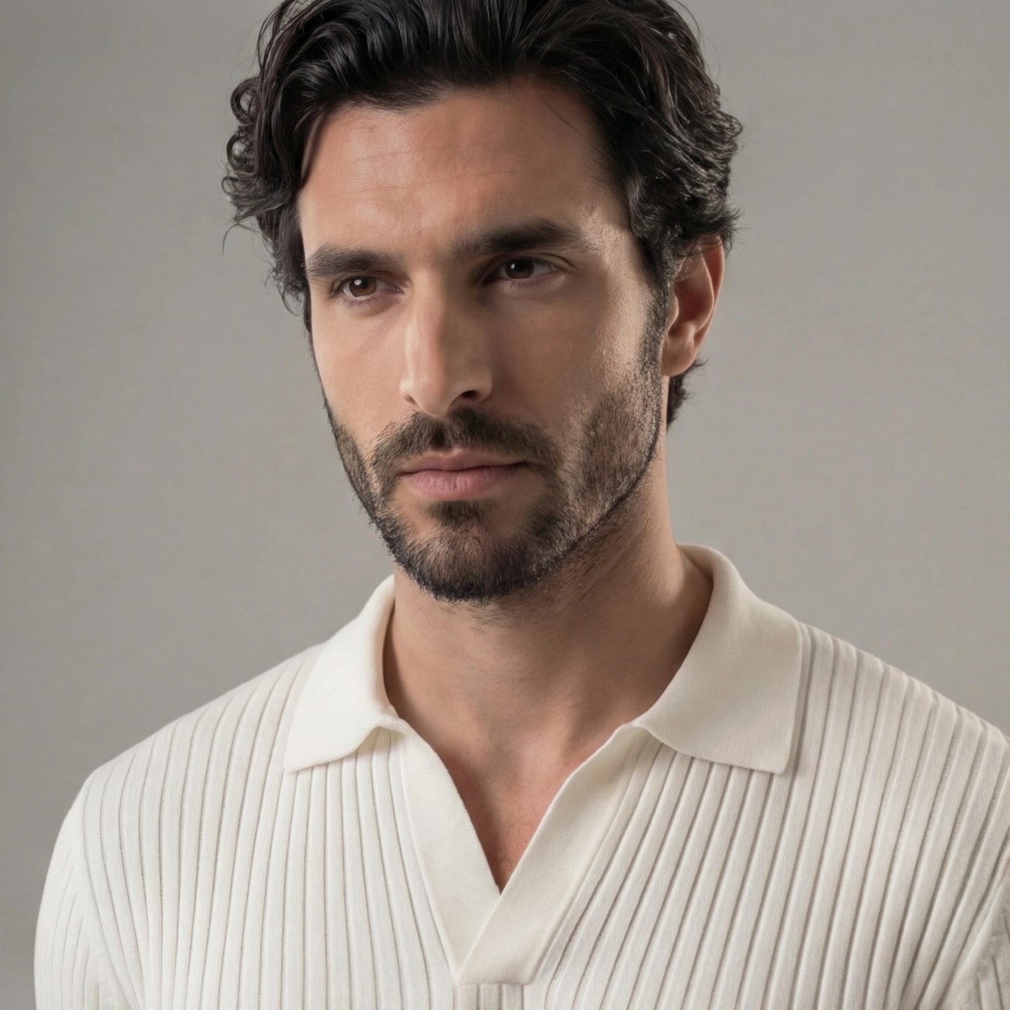 Garrett Ribbed Knit Polo Shirt_6